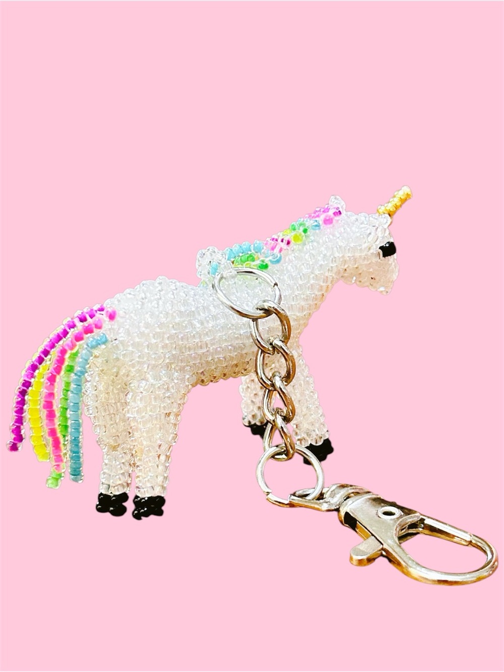 GrandmaMia 3D Unicorn Bag Charm Miyuki Glass Seed Beads Handmade - Picture 6 of 10